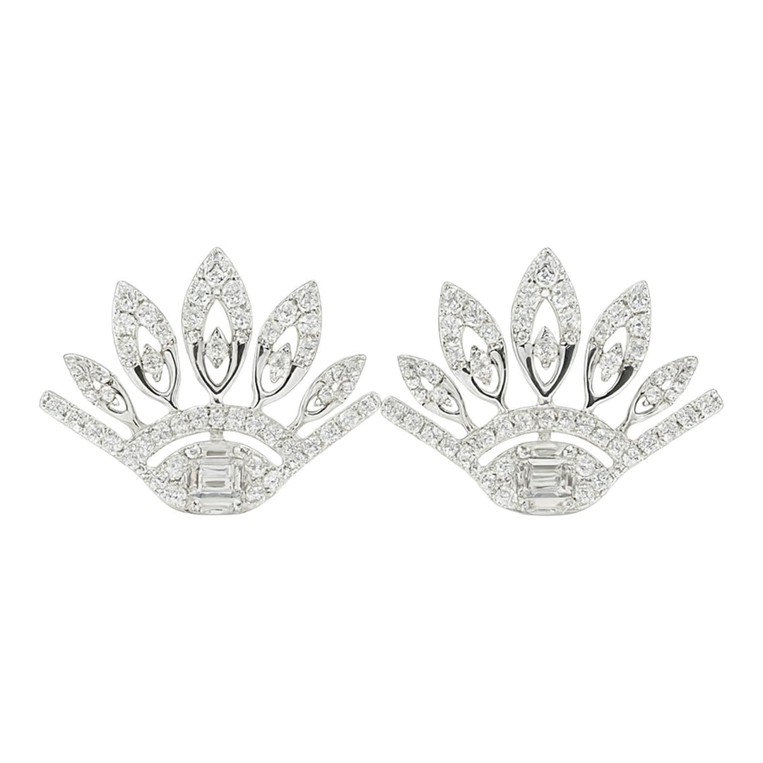 Lotus Diamond Stud Earrings