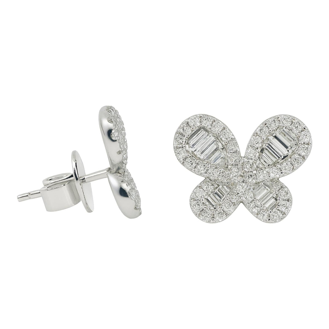 Butterfly Diamond Stud Earrings