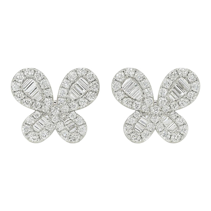 Butterfly Diamond Stud Earrings