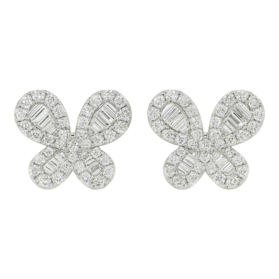 Butterfly Diamond Stud Earrings