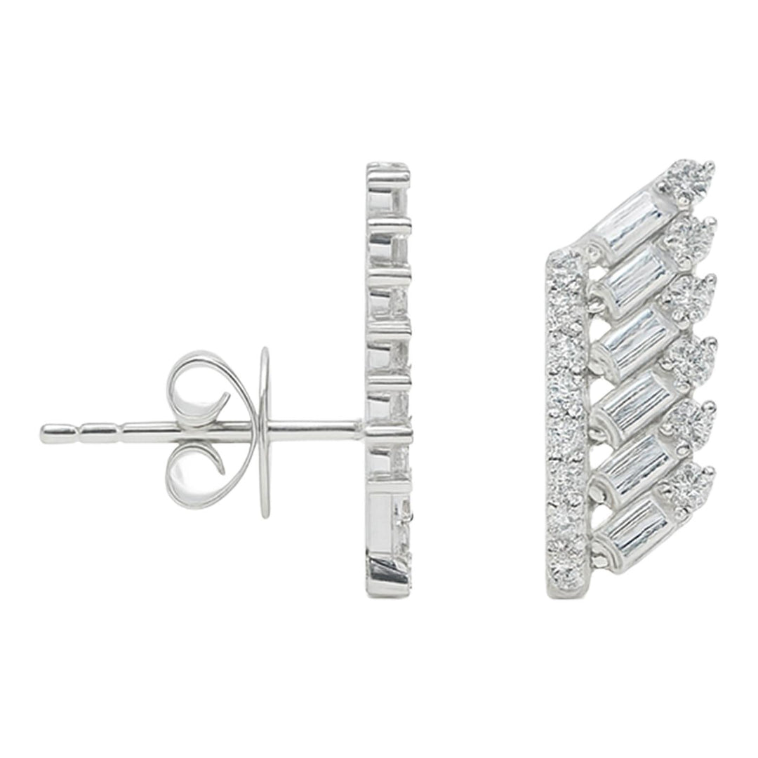 Baguette Wing Diamond Studs