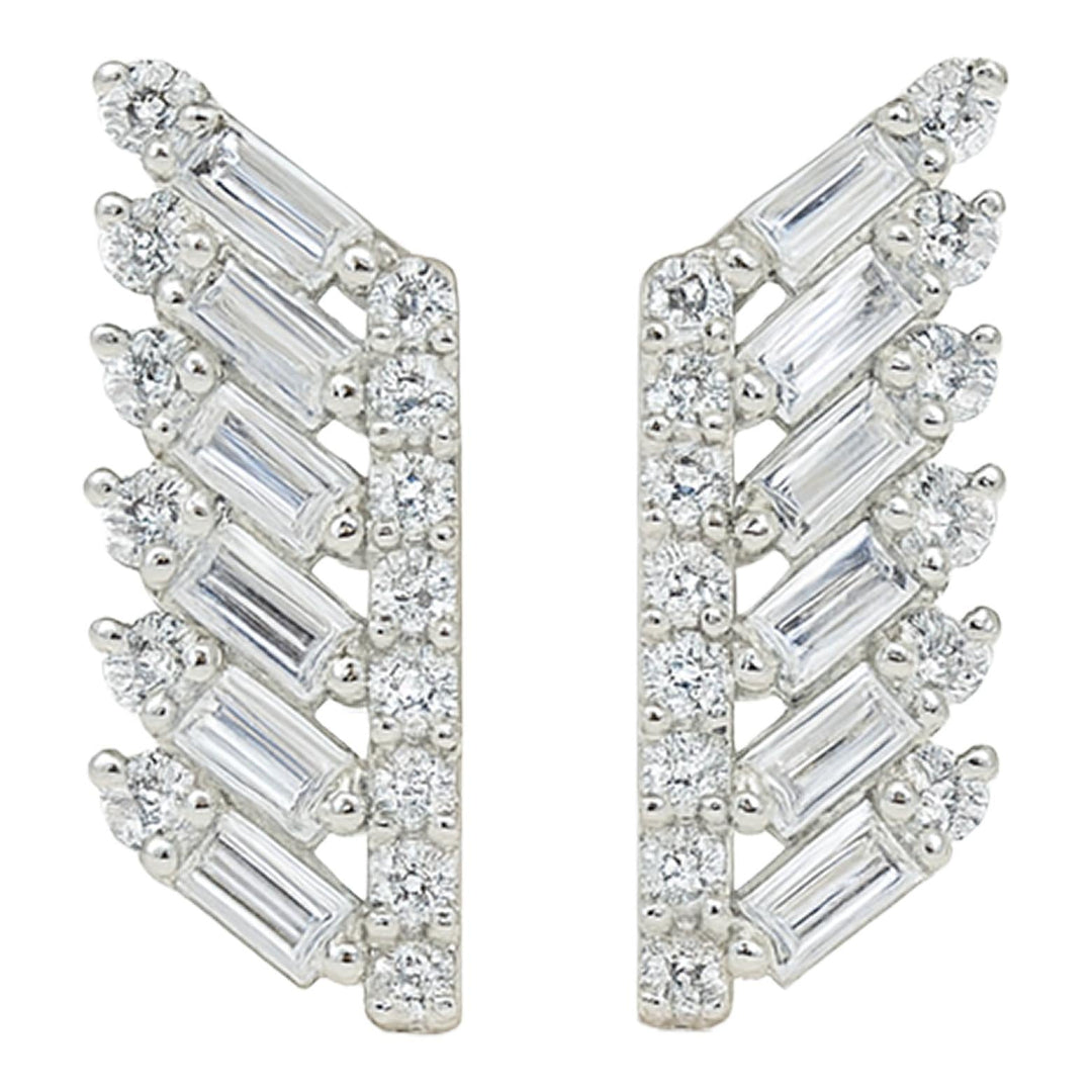 Baguette Wing Diamond Studs