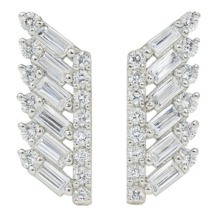 Baguette Wing Diamond Studs