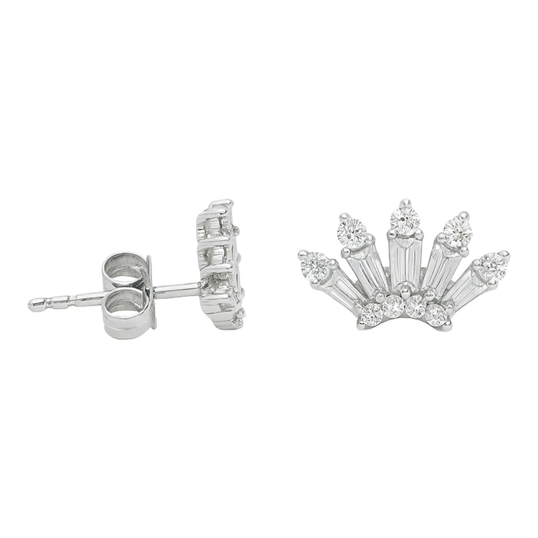 Baguette Crown Diamond Studs