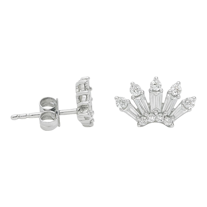 Baguette Crown Diamond Studs