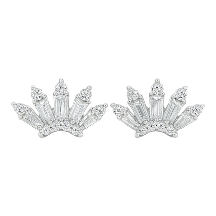 Baguette Crown Diamond Studs