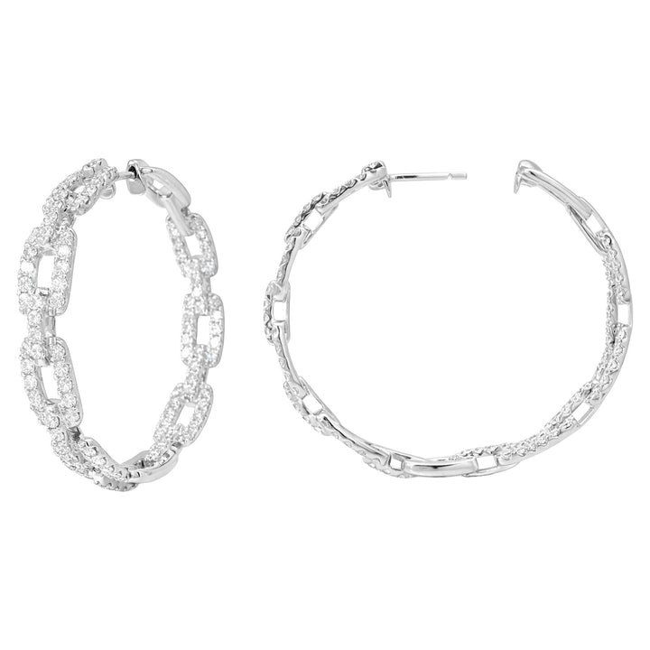 Diamond Link Hoop Earrings