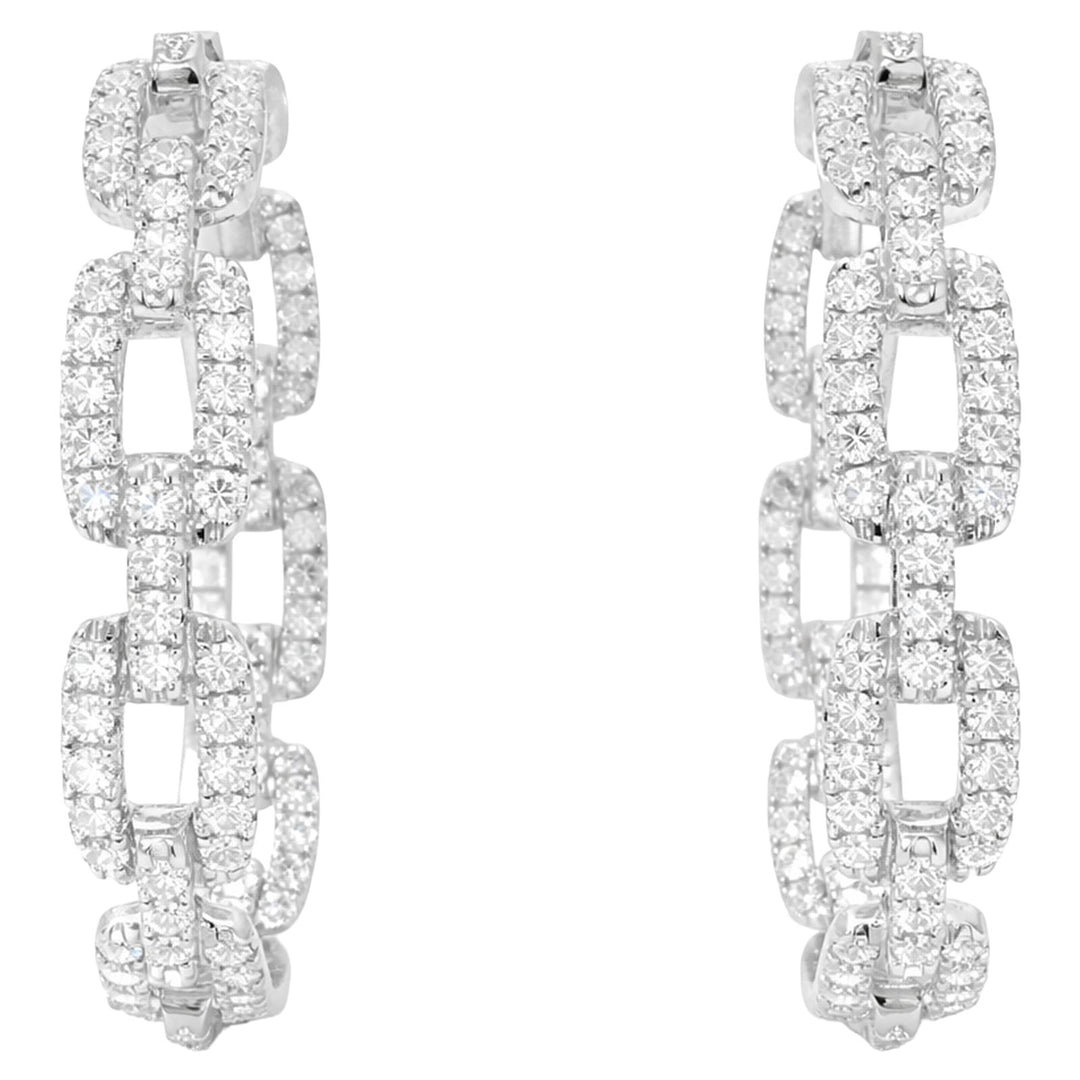 Diamond Link Hoop Earrings