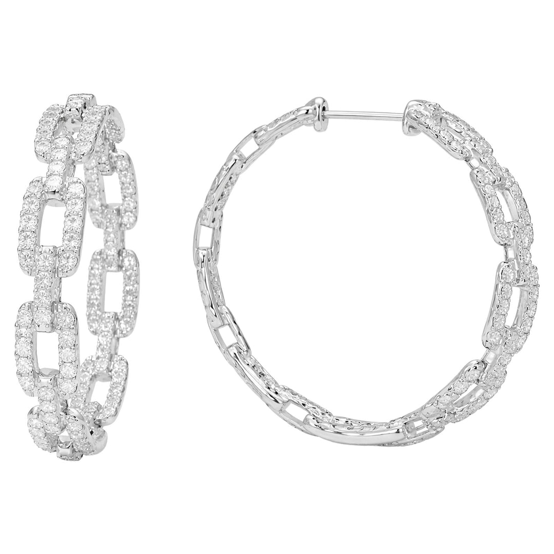 Diamond Link Hoop Earrings