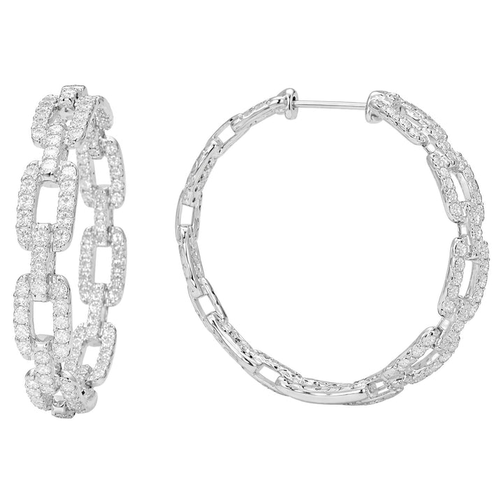 Diamond Link Hoop Earrings