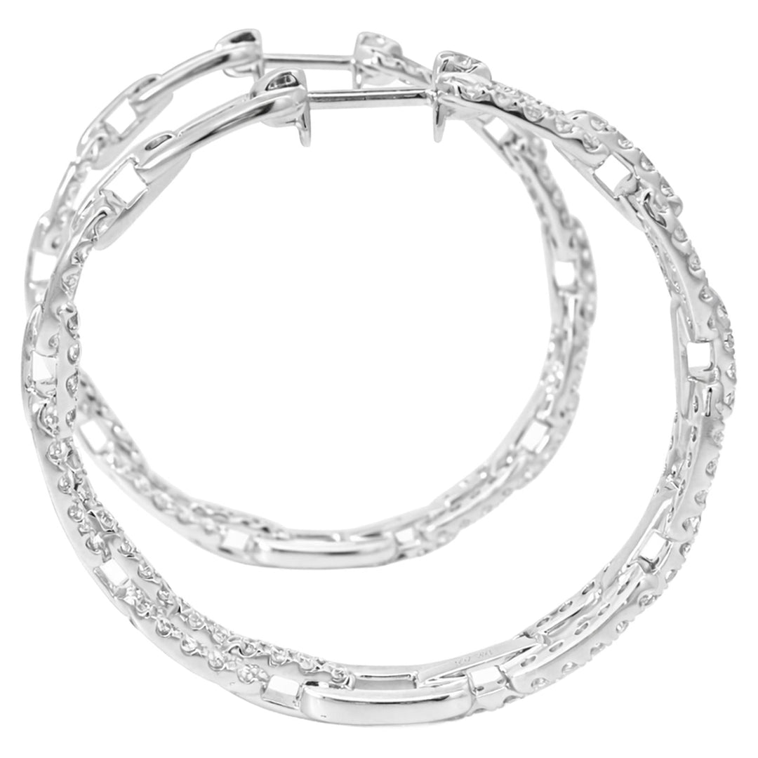 Diamond Link Hoop Earrings