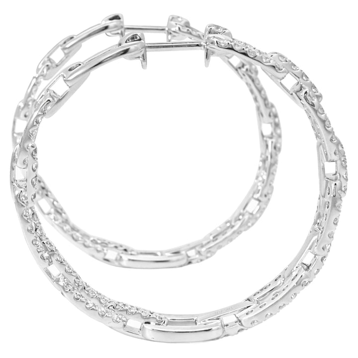 Diamond Link Hoop Earrings