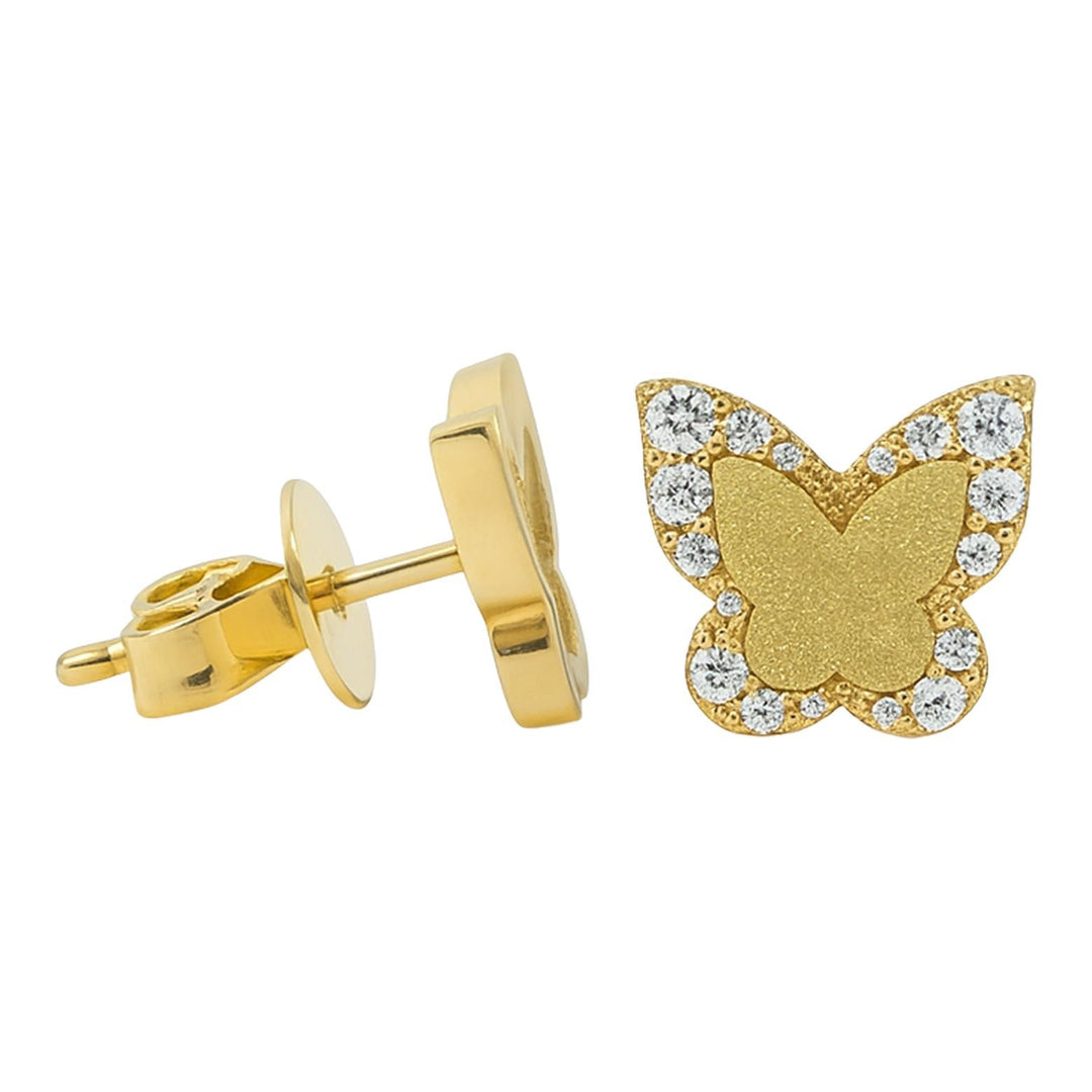 Matte Butterfly Diamond Studs