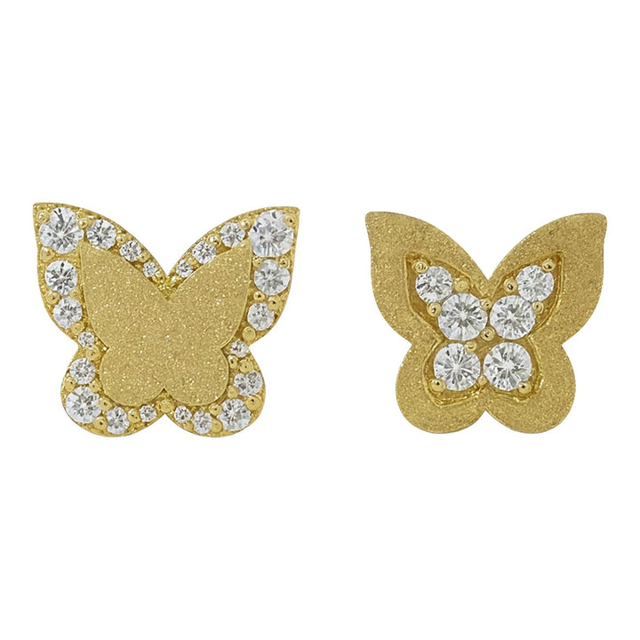 Matte Butterfly Diamond Studs