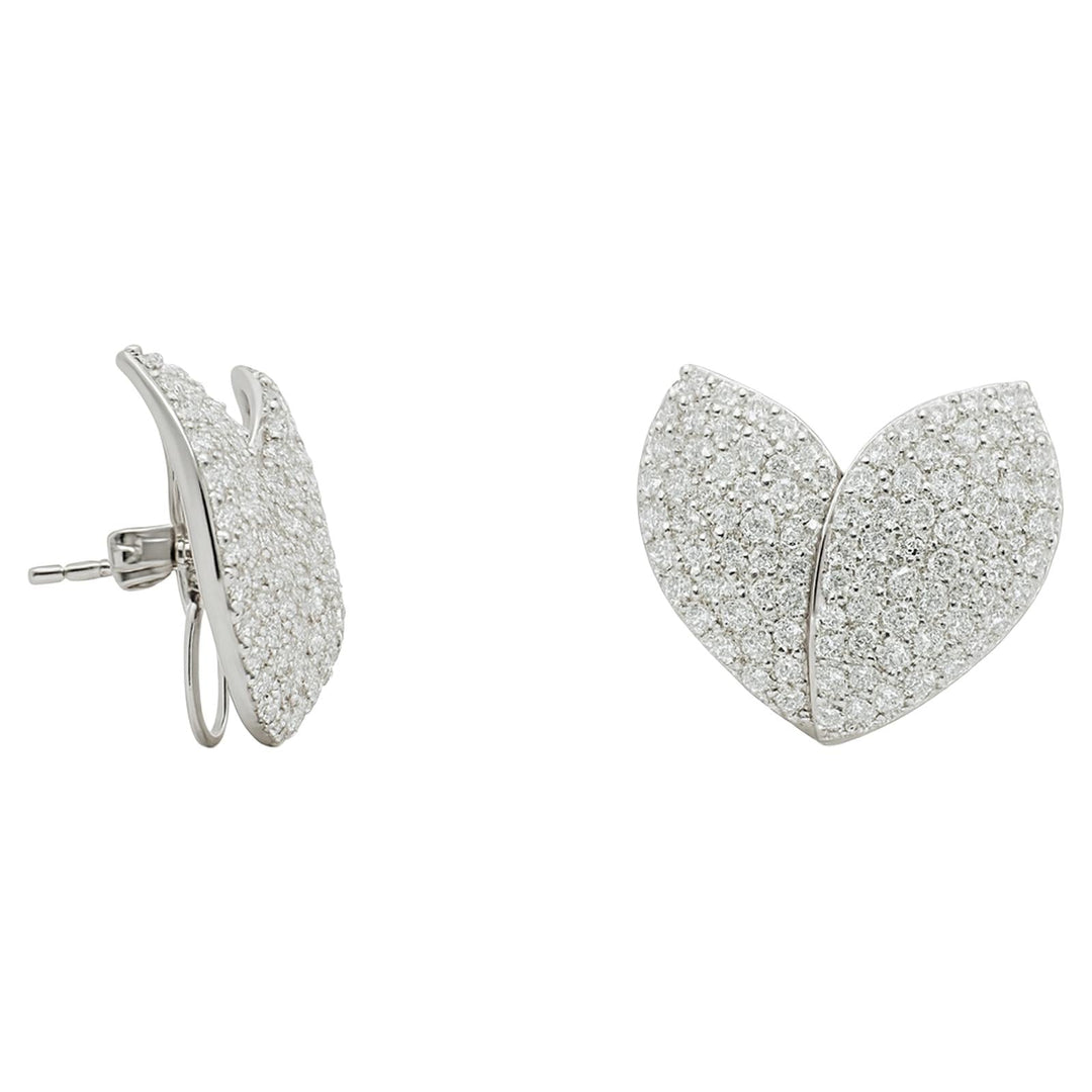 Pavé Diamond Leaf Studs