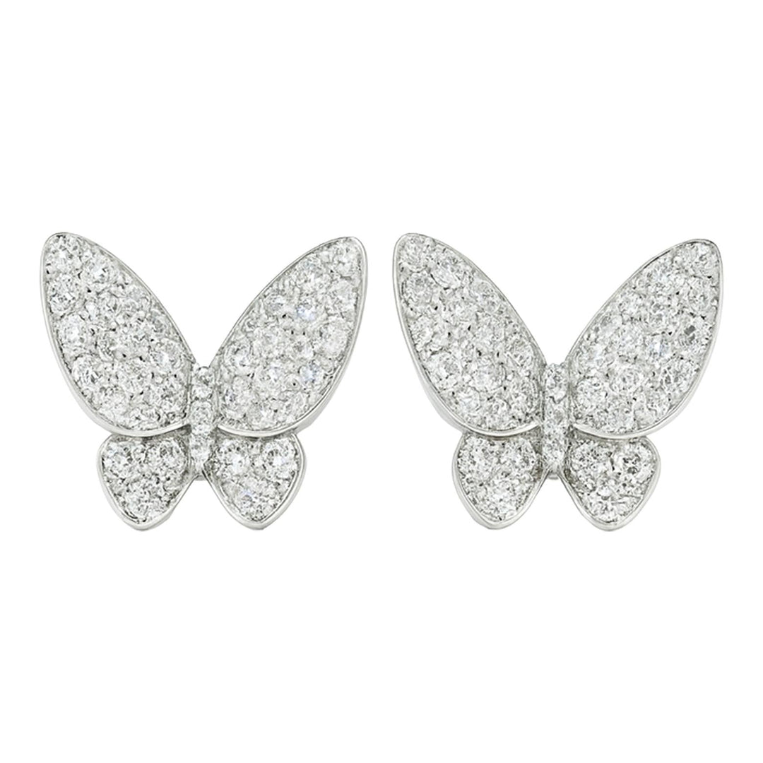 Diamond Butterfly Stud Earrings