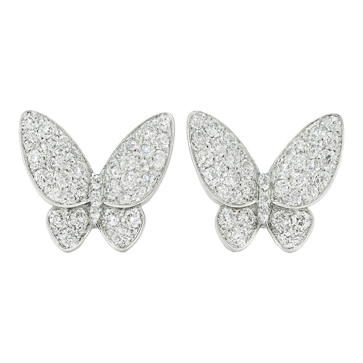 Diamond Butterfly Stud Earrings