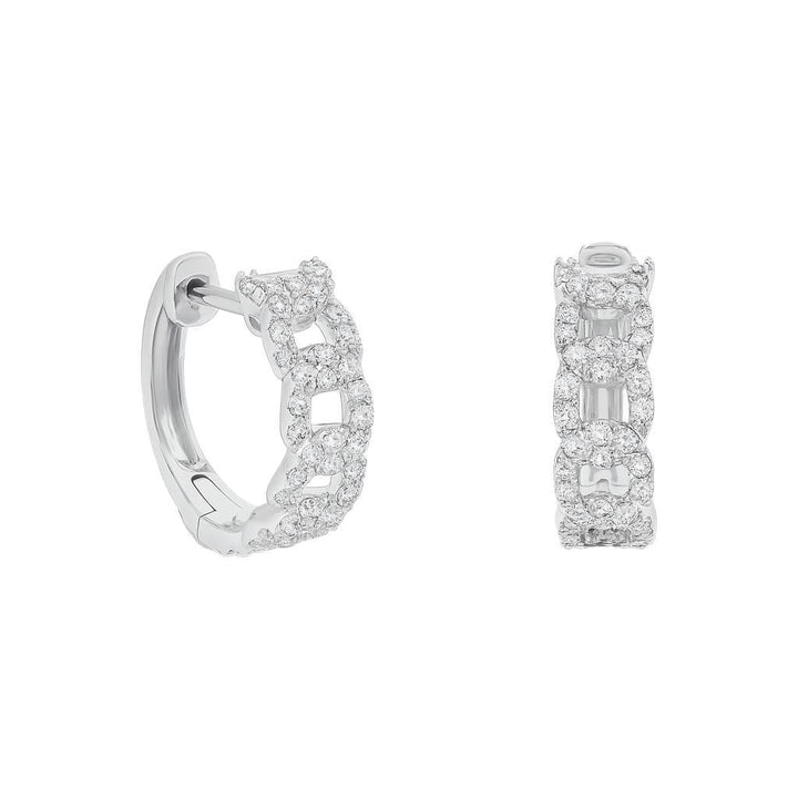 Diamond Curb Link Huggies