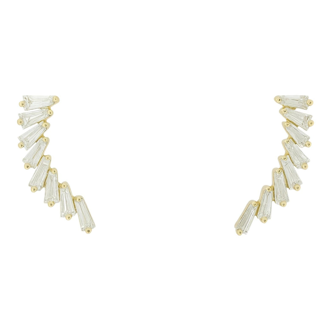 Baguette Diamond Ear Climbers
