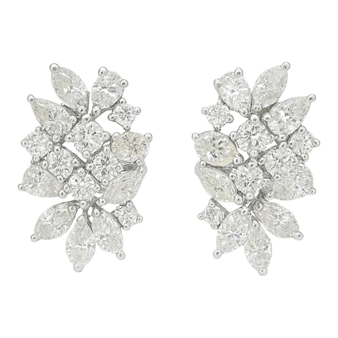 Marquise Cluster Diamond Stud Earrings