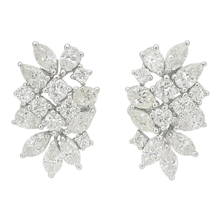 Marquise Cluster Diamond Stud Earrings