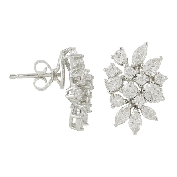 Marquise Cluster Diamond Stud Earrings