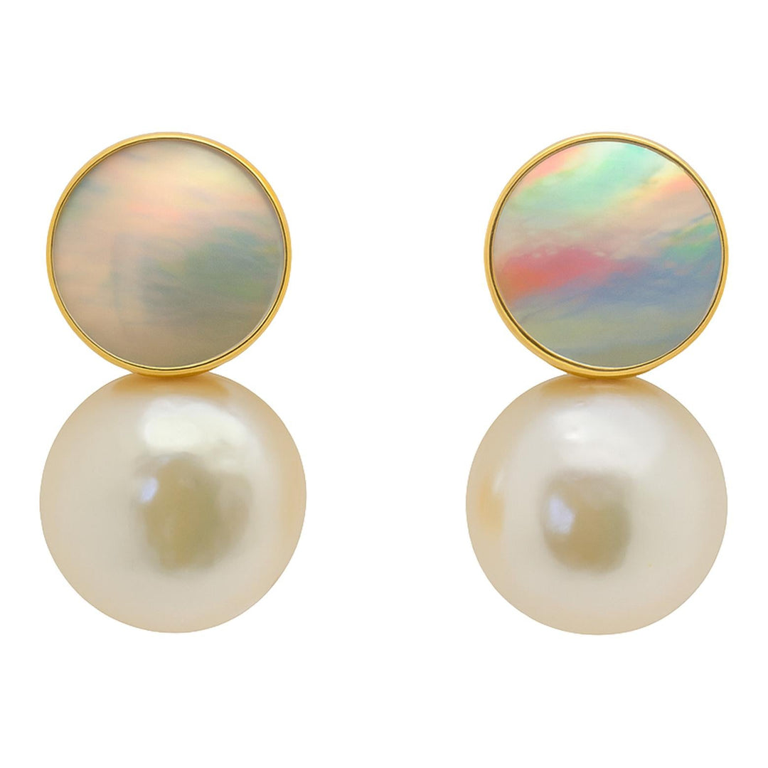 Mother of Pearl Double Stud Earrings
