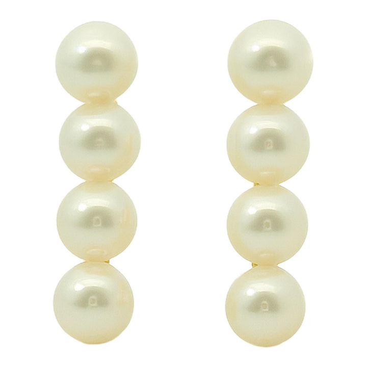 Linear Pearl Bar Earrings