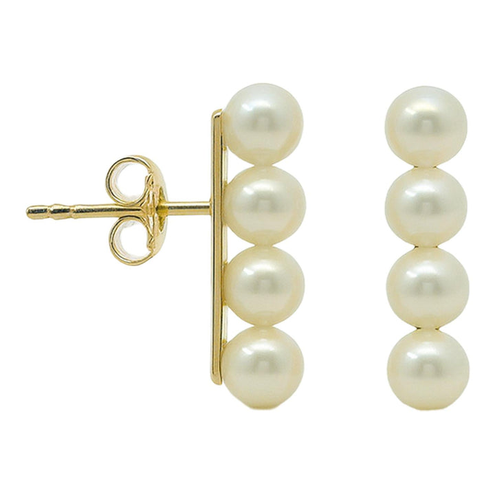 Linear Pearl Bar Earrings