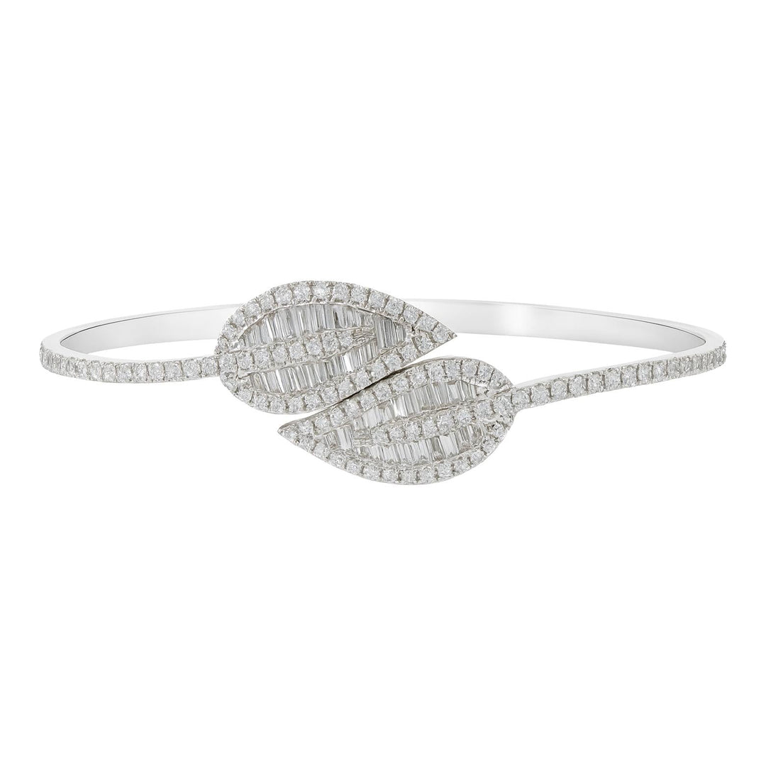 Double Leaf Diamond Cuff