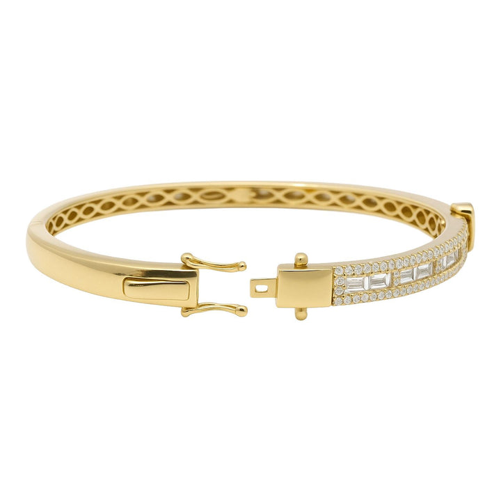 Diamond Baguette Flower Cuff