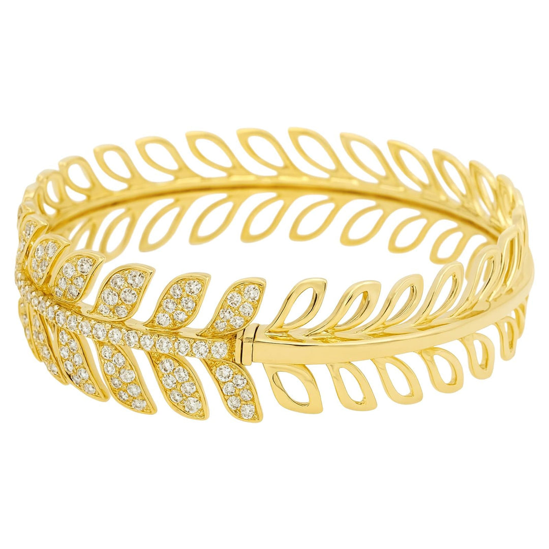 Diamond Leaf Cuff Bracelet