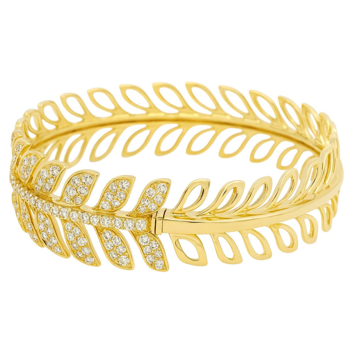 Diamond Leaf Cuff Bracelet