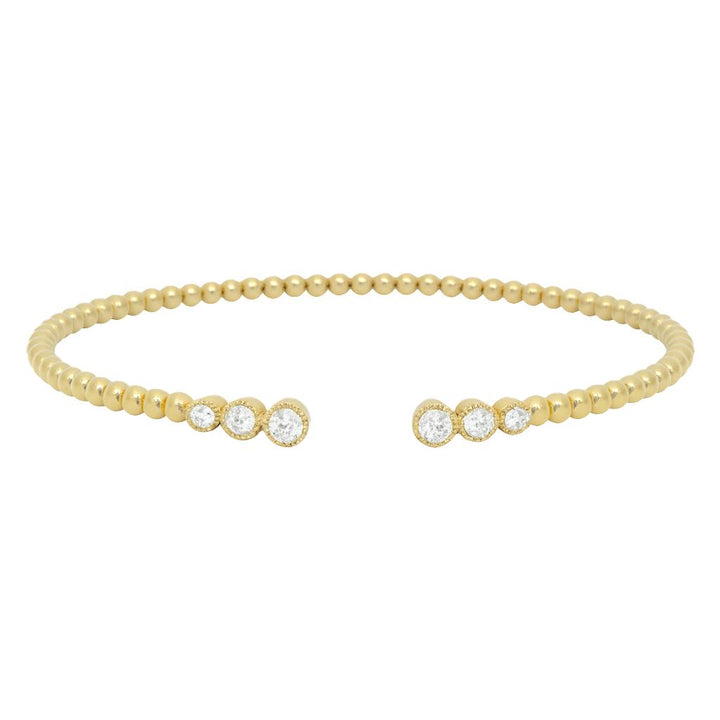 Beaded Diamond Open Cuff