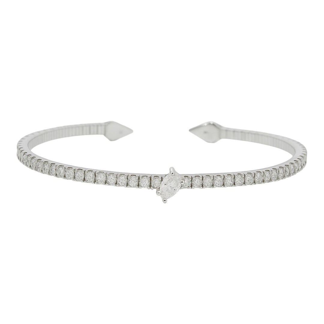 Oval Diamond Open Cuff