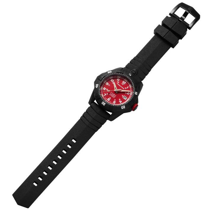 CARBON COMPOSITE USMC  AUTOMATIC DIVE 1210 SERIES CARBON CASE/RED DIAL/BLACK STR