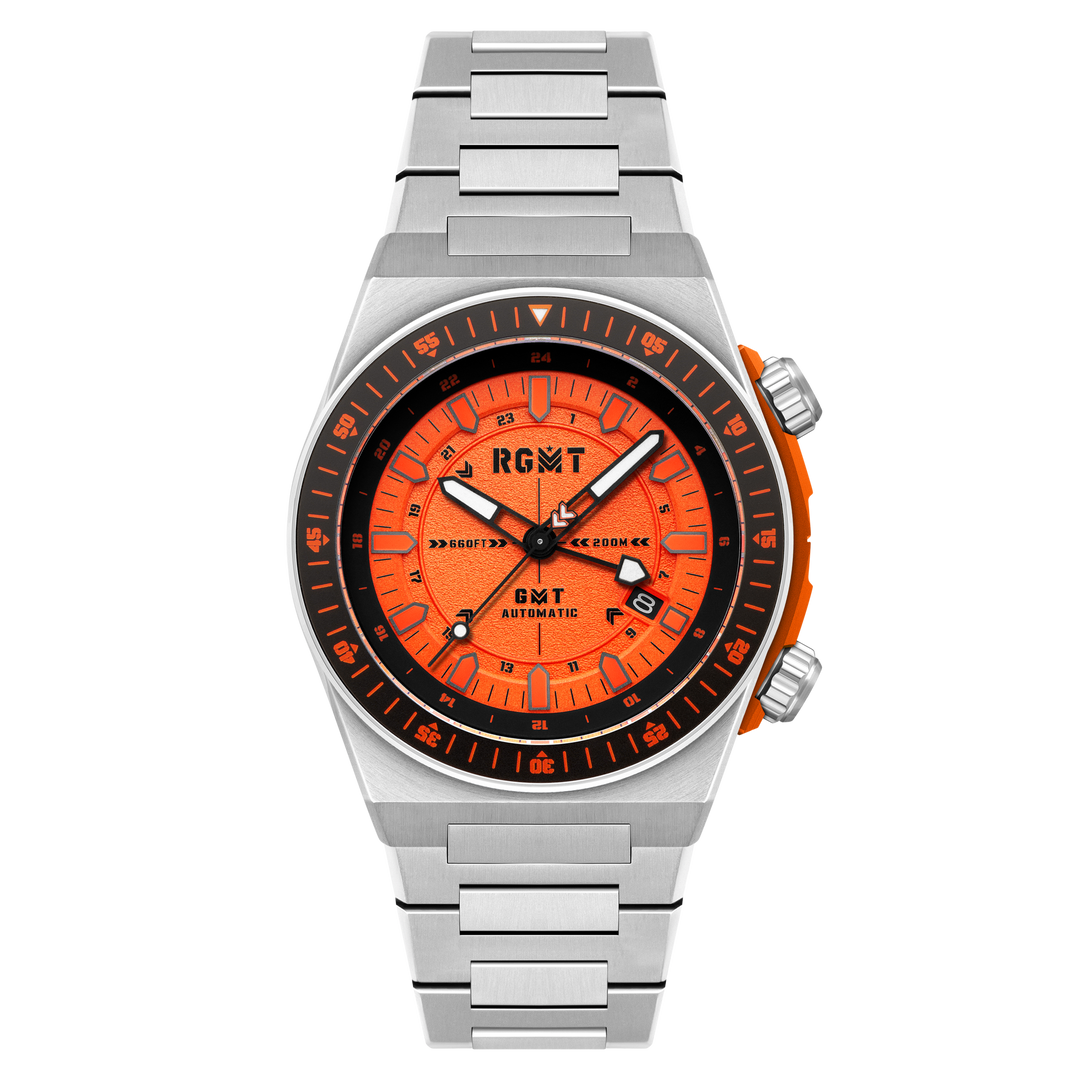 Marksman GMT Automatic Orange  / Stainless Steel | Orange Dial