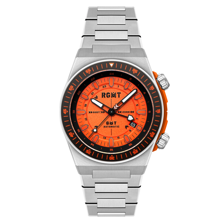 Marksman GMT Automatic Orange  / Stainless Steel | Orange Dial
