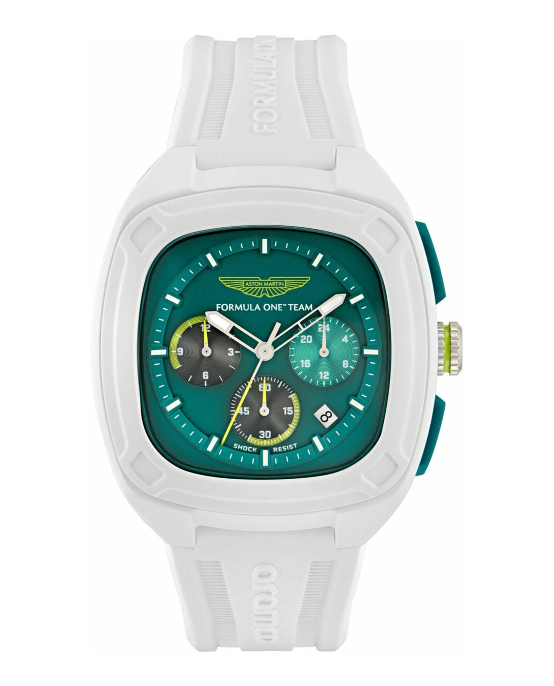 OVR White/White Silicone Strap Green Dial