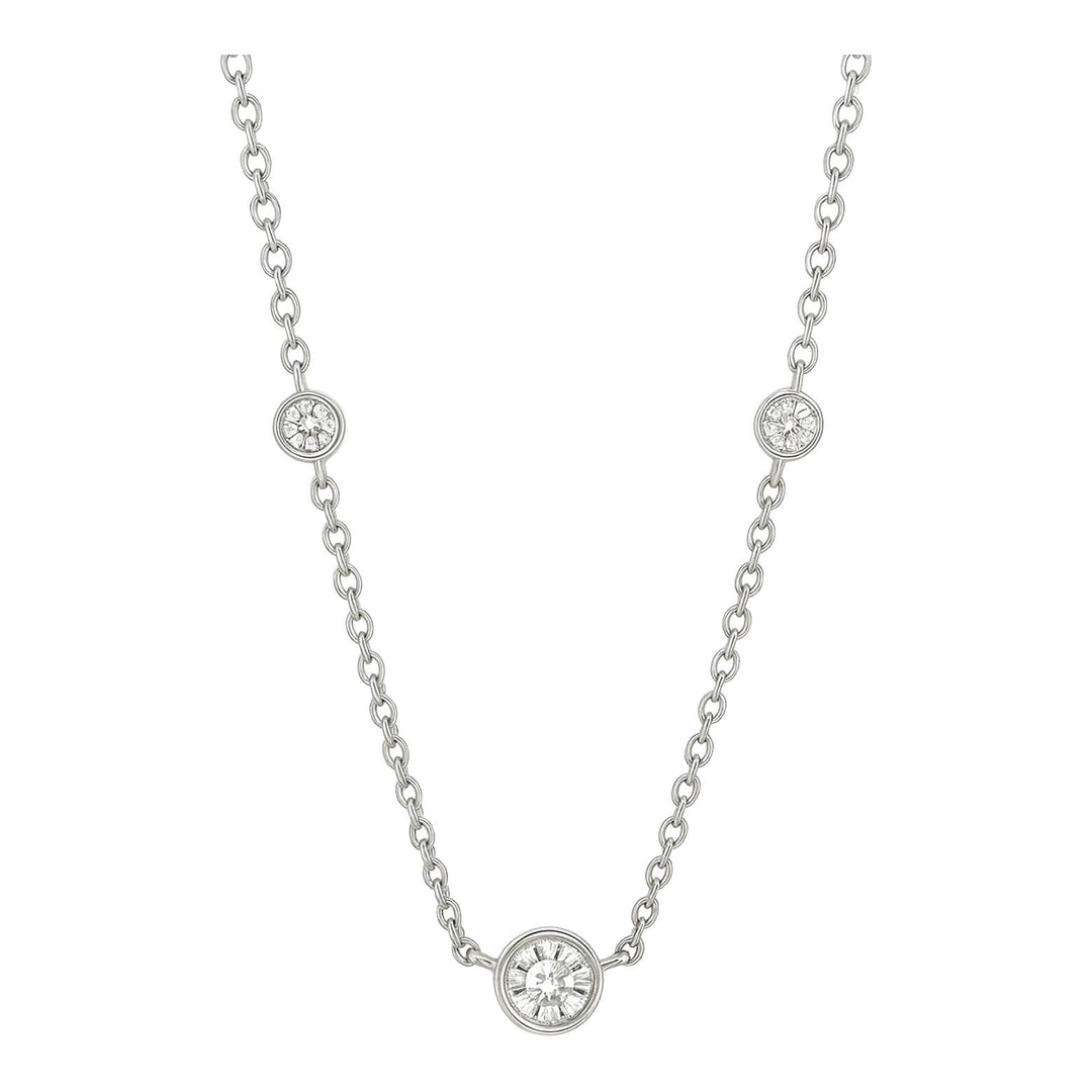 Bezel Diamond Station Necklace