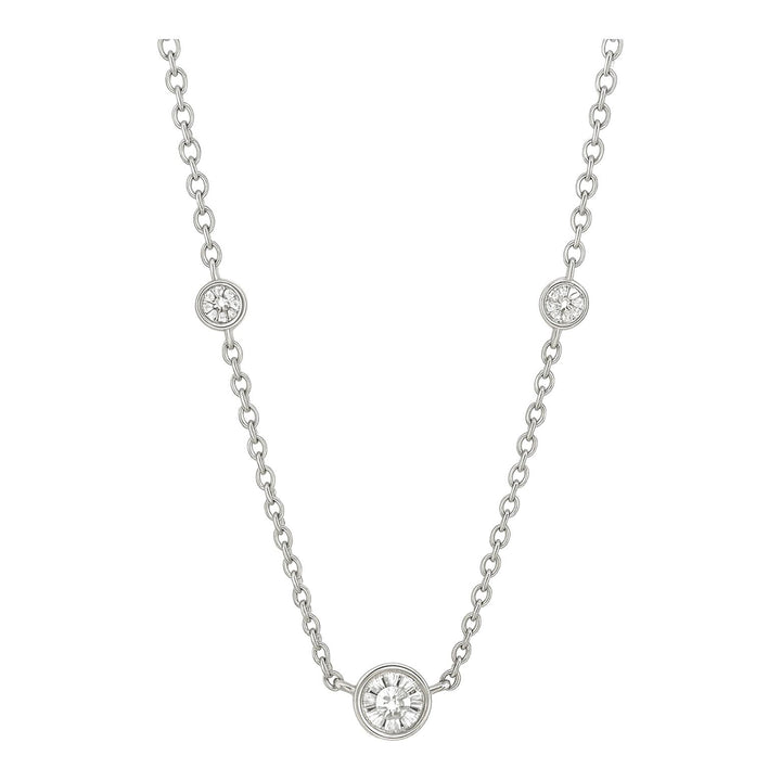 Bezel Diamond Station Necklace