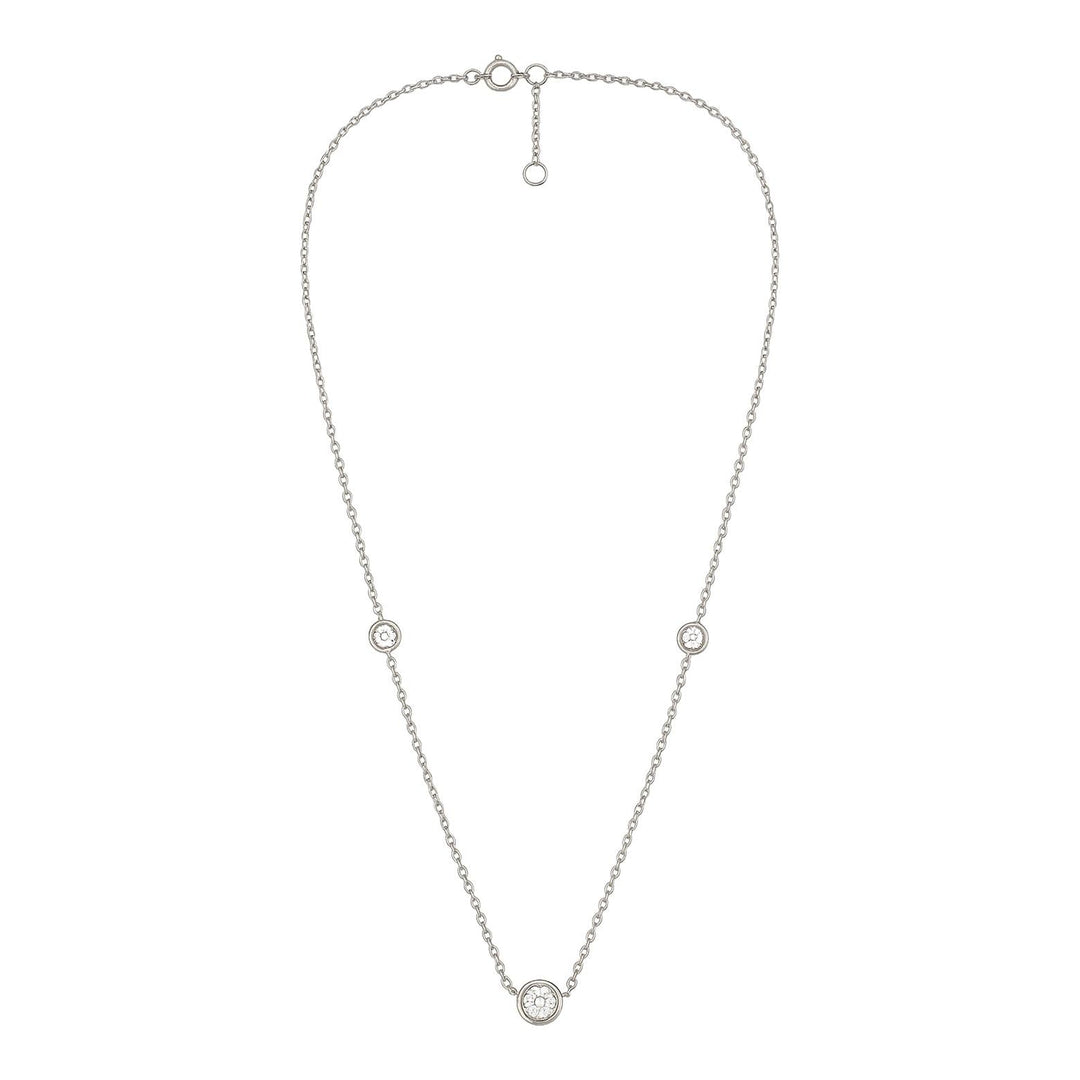 Bezel Diamond Station Necklace