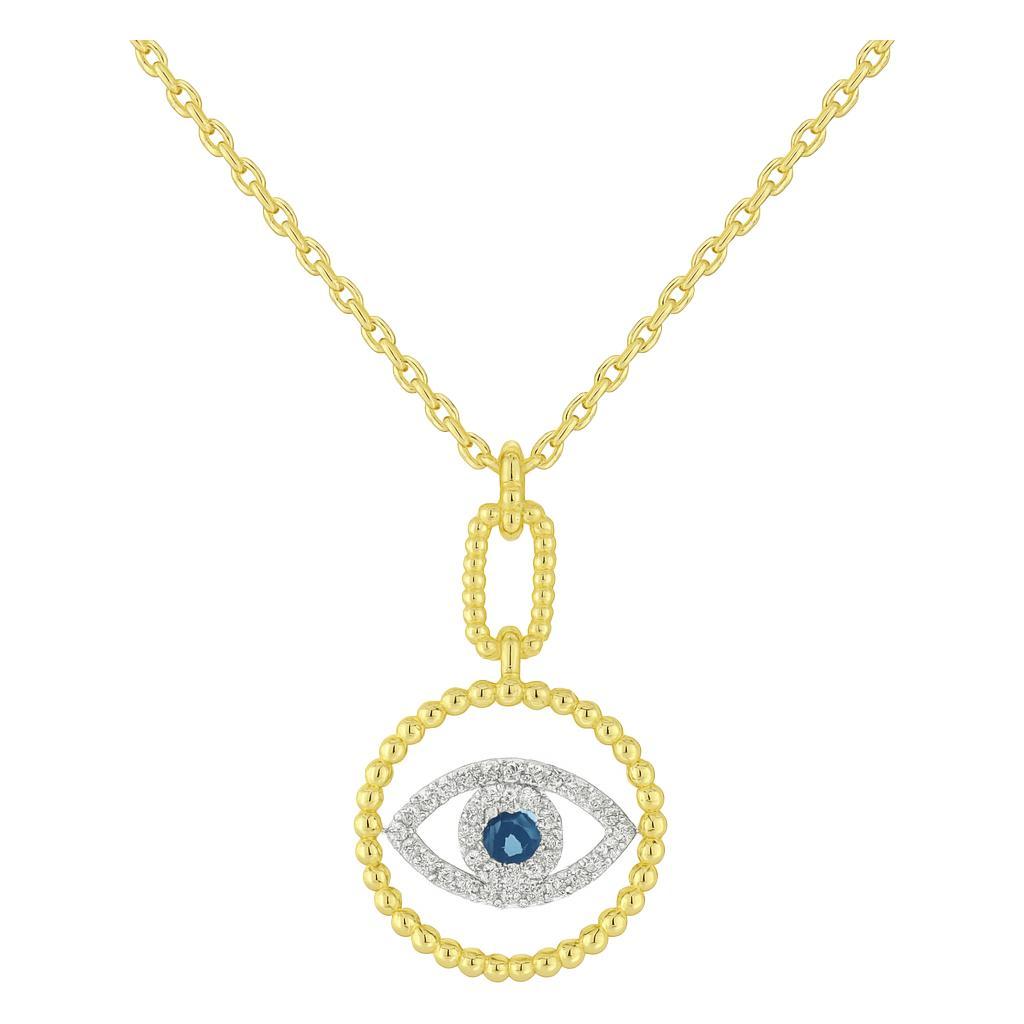 Sapphire Evil Eye Necklace