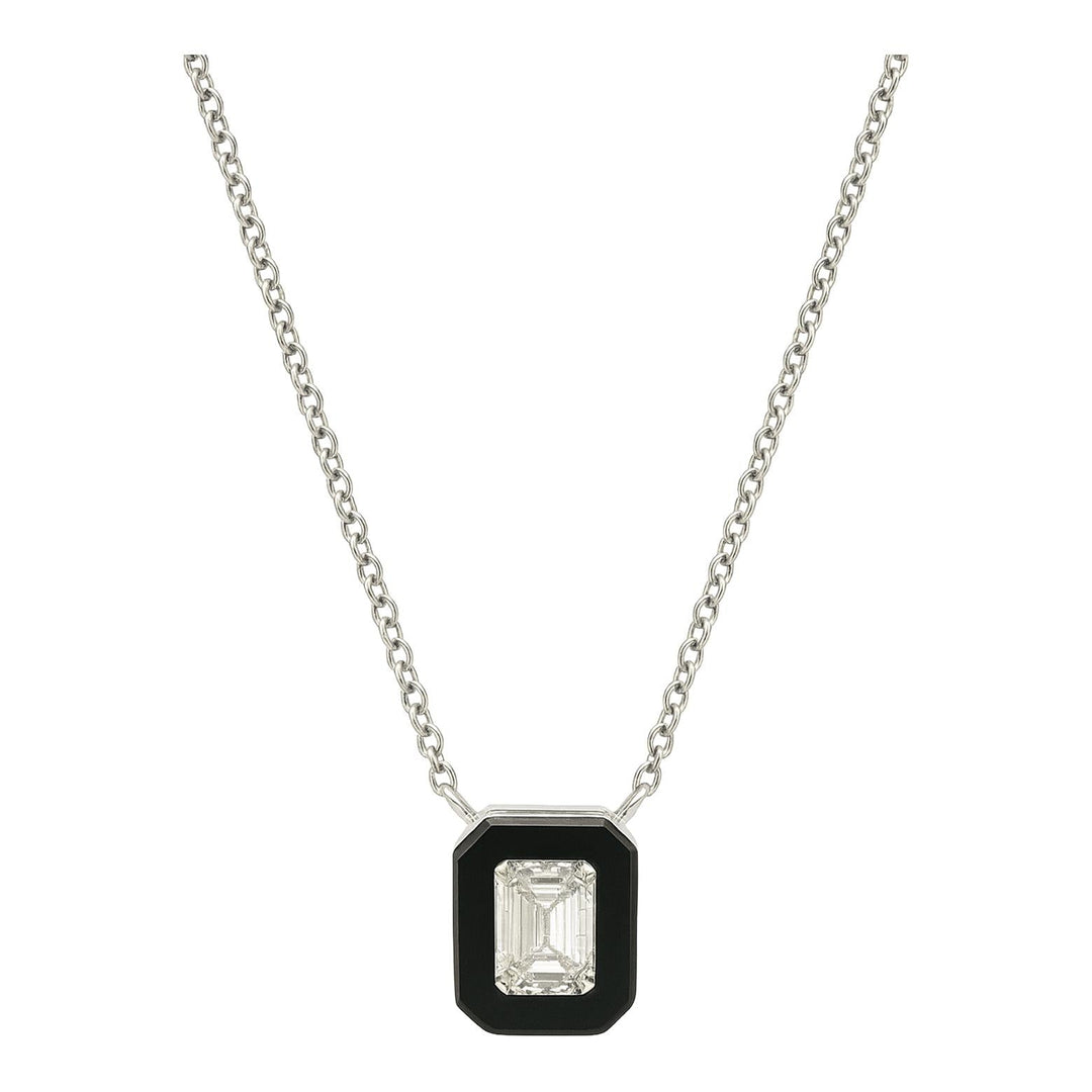 Emerald Diamond and Onyx Necklace