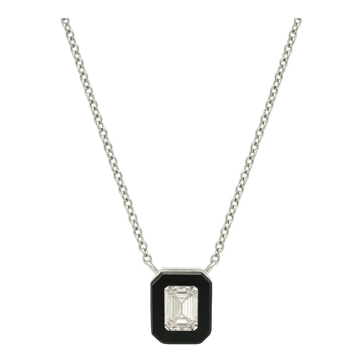 Emerald Diamond and Onyx Necklace