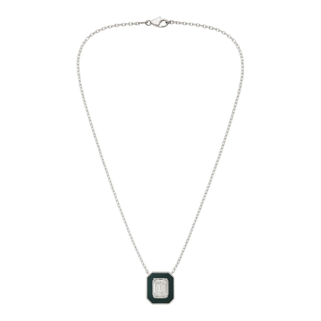 Emerald Diamond and Onyx Necklace