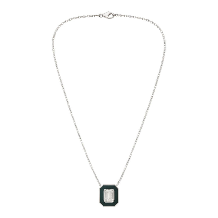 Emerald Diamond and Onyx Necklace
