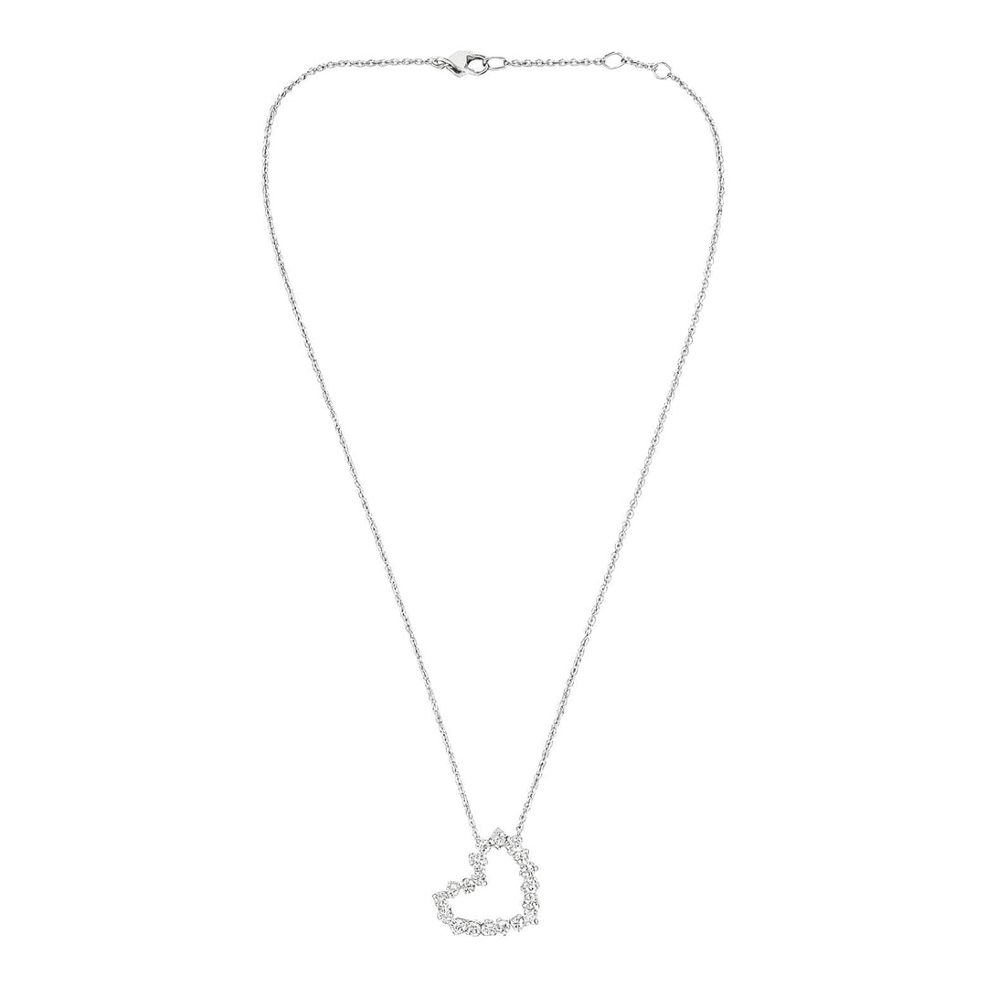 Mixed Cut Diamond Heart Necklace