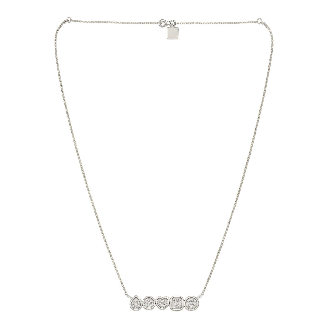 Mixed Shape Diamond Bar Necklace