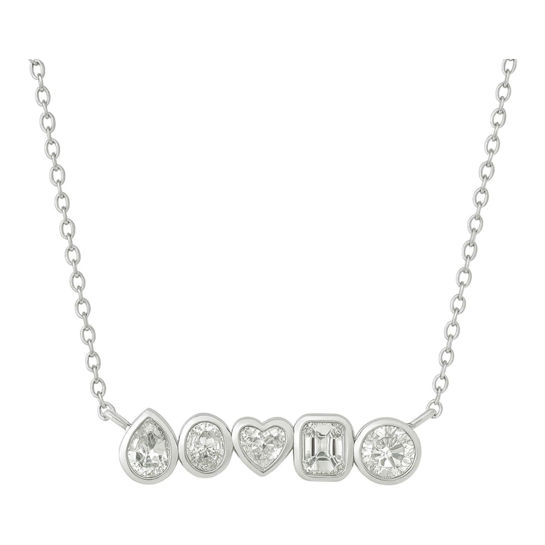 Mixed Shape Diamond Bar Necklace
